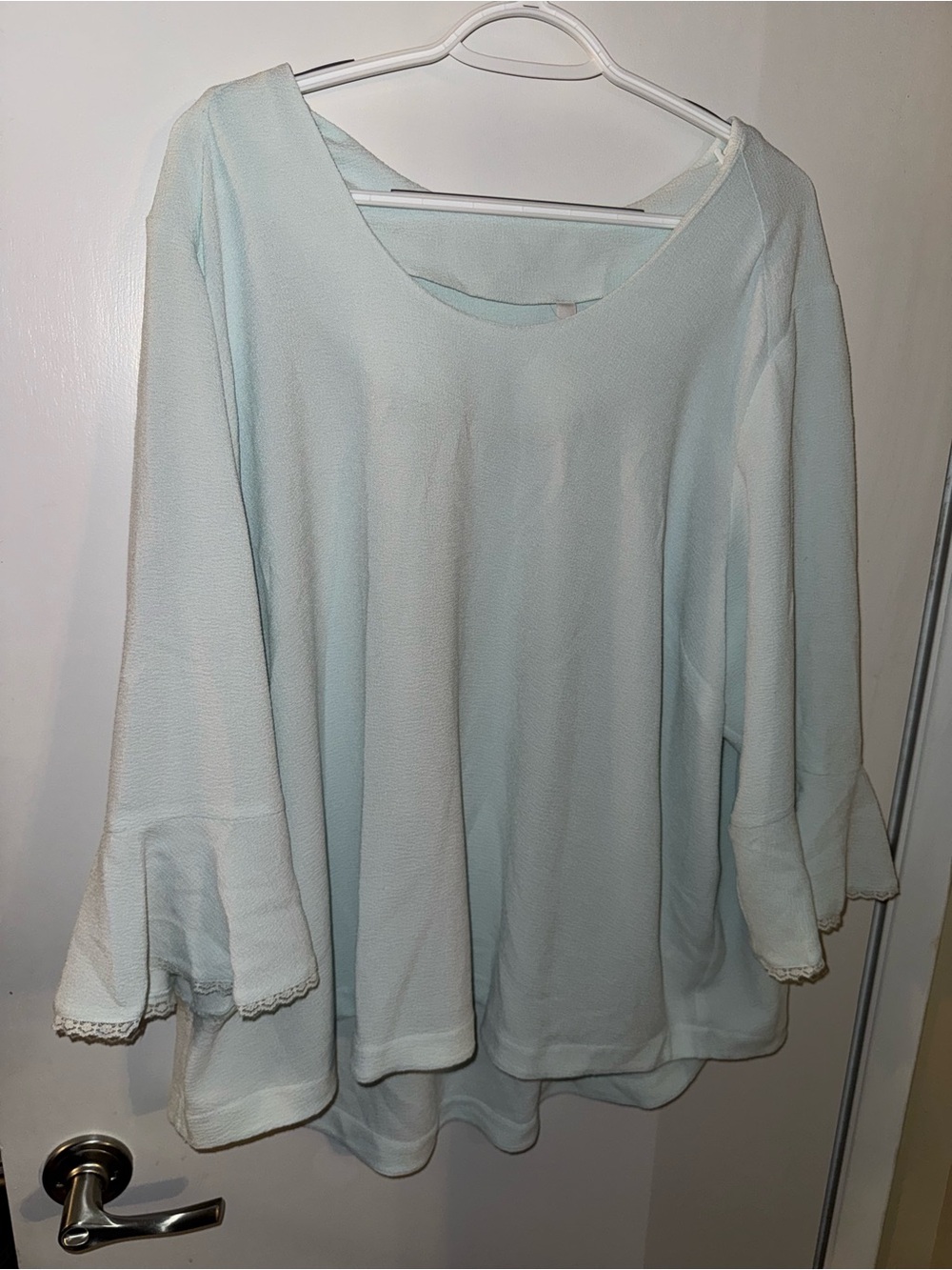 Melissa McCarthy Seven7 Mint Green Bell Sleeve Top